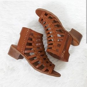 Brown caged sandals